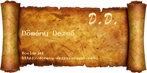 Dömény Dezső névjegykártya