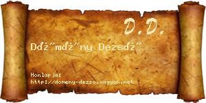 Dömény Dezső névjegykártya